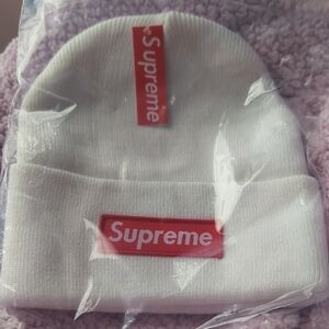 Supreme Cream Cotton Knit Hat